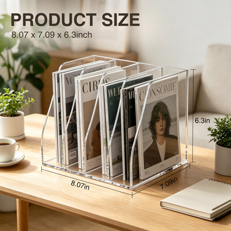Porte-documents transparent pour magazines, 19" H x 21" W x 23" D
