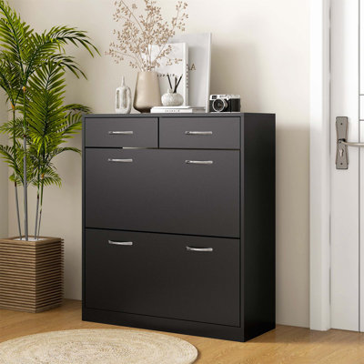12 Pair Flip Down Shoe Storage