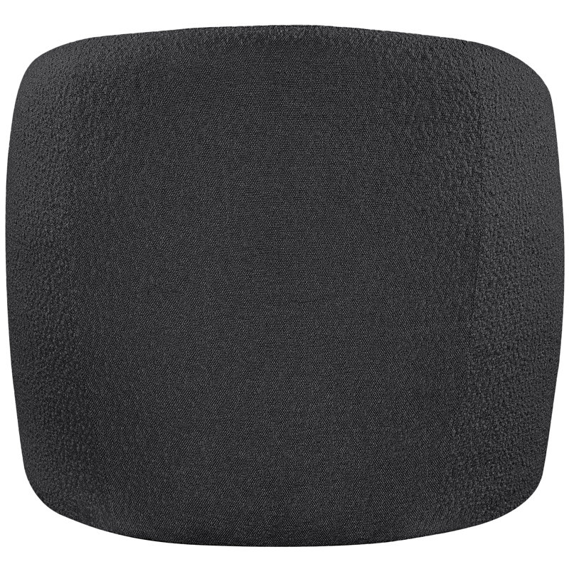 Acadia Upholstered Barrel Chair, Black Boucle Fabric