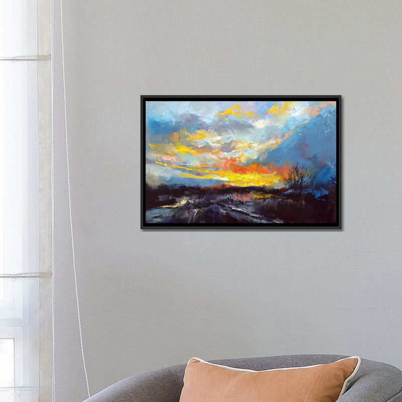 «Winter Evening» par Michael Creese, reproduction sur toile tendue sur châssis, H 18 po x l 26 po x P 1,5 po, Pas de tapis