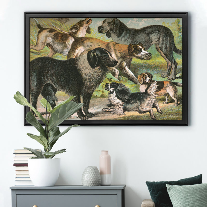 Reproduction d'art graphique sur toile Johnsons Dog Breeds III, H 30,5 po x l 42,5 po x P 1,5 po, Noir