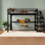 Lit mezzanine simple TG, peu encombrant, structure en métal et en MDF, conception multifonctionnelle moderne