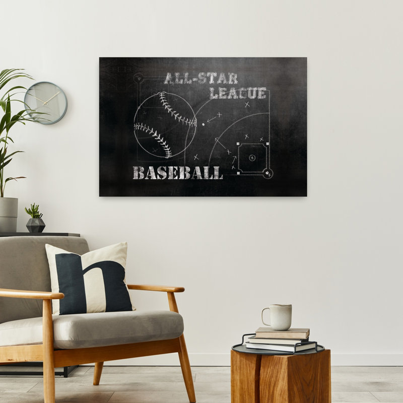 Baseball Plays Contemporary Art, 24" H x 36" W