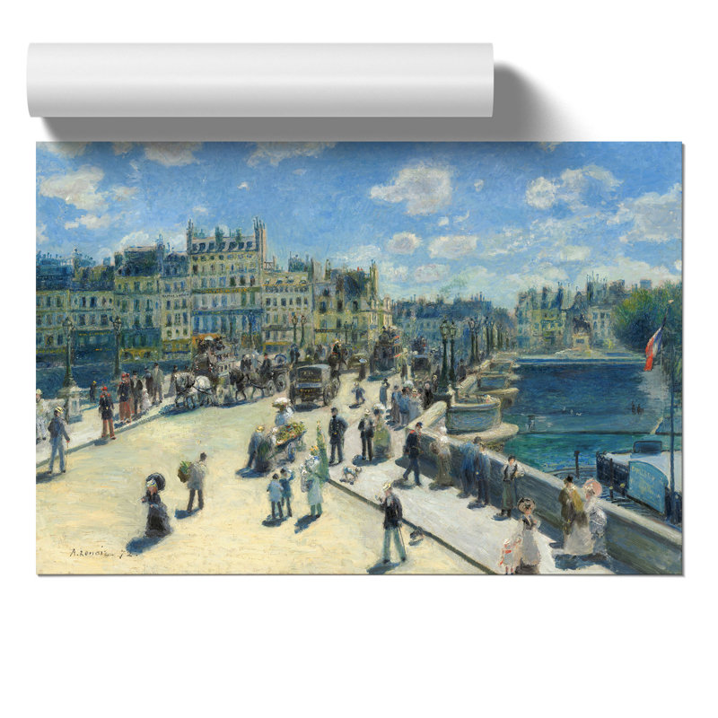 Pont Neuf In Paris by Pierre-Auguste Renoir - No Frame Painting, 21cm H x 30cm W x 0.1cm D