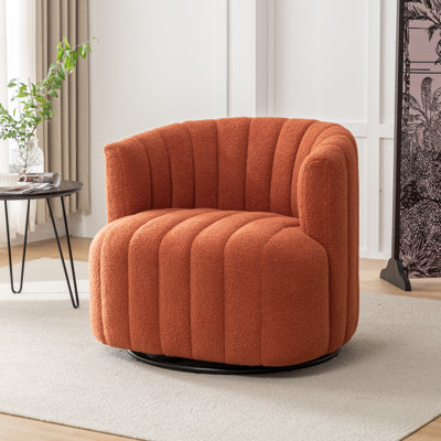 Fauteuil demi-tonneau pivotant rembourré Bryonie