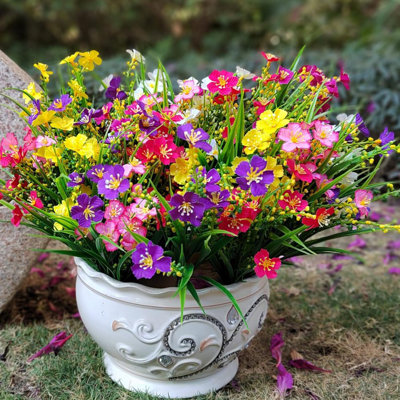 12 pièces de fleurs artificielles pour l'extérieur, résistantes aux rayons UV, artificielles, artificielles