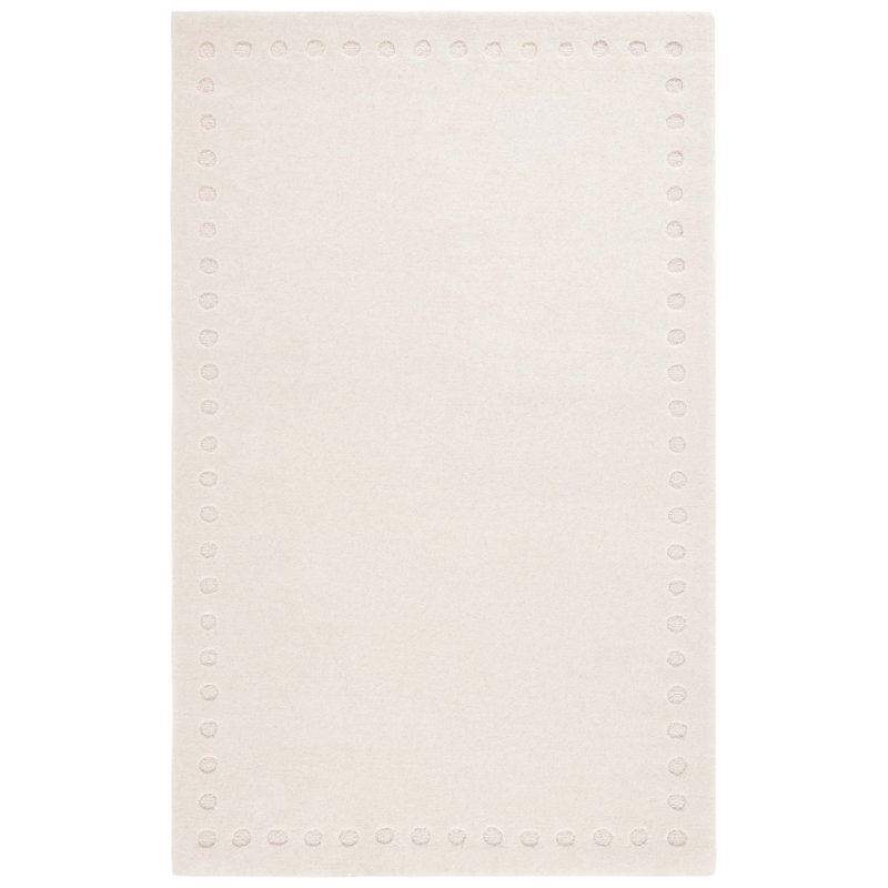 Tapis de couleur unie en coton touffeté à la main Talena, Rectangle de 5 pi x 8 pi