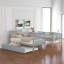 Lit simple superposé au dessus d'un lit simple avec lit gigogne et rangement-283054647