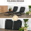 Chaises longues pliantes, dossier à 5 positions, structure en acier pour le bronzage extérieur, plage, patio, 2 pièces noires