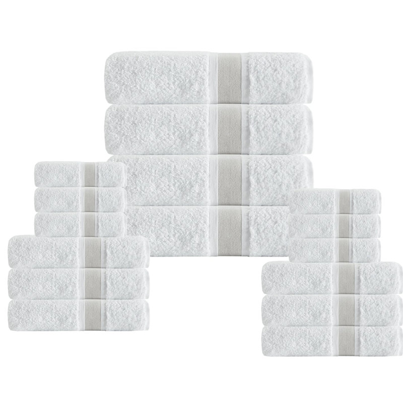 Amair Turkish Cotton Plush Jacquard Mulit-Size Set, Beige