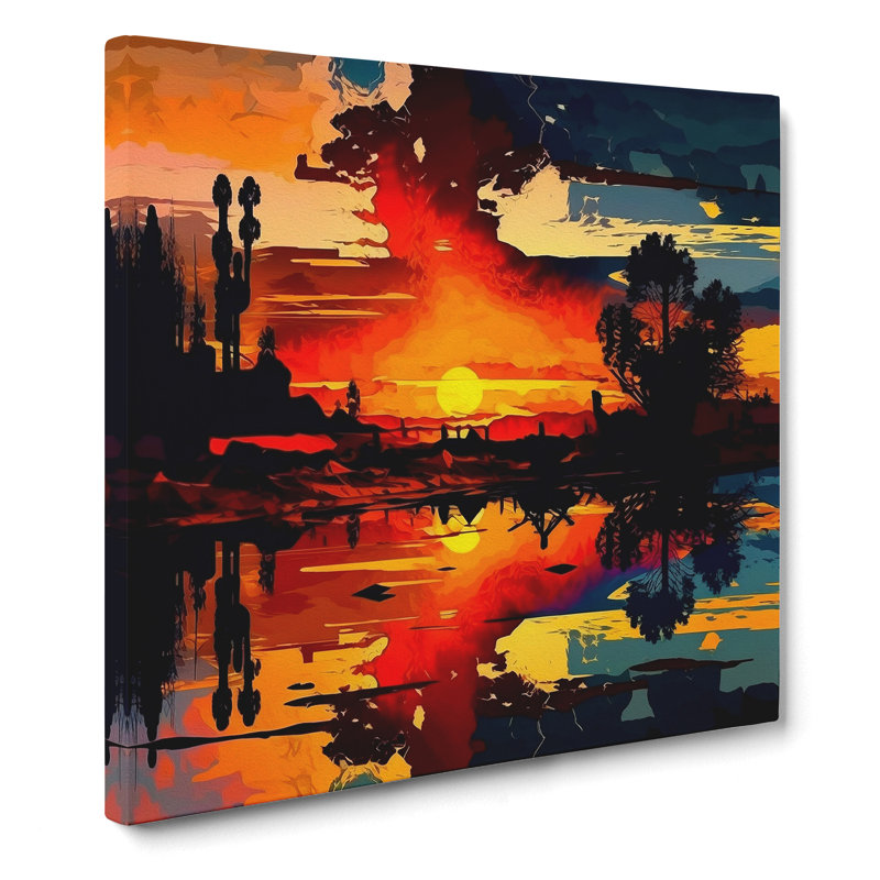 Sunset Expressionism No.1 - No Frame Print, 35cm H x 35cm W x 3cm D