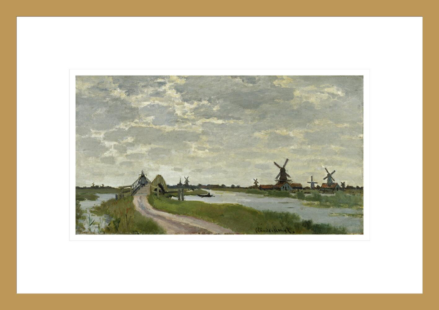 1000Museums Windmills Near Zaandam by Claude Monet -Framed Giclee Print ...