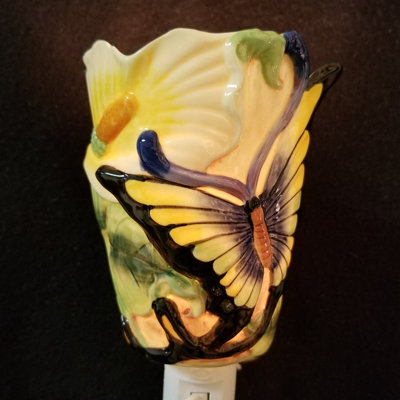 Butterfly On A Flower Bud Night Light