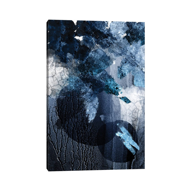 Abstract Navy White I by Urban Epiphany - Painting on Canvas, 45.72cm H x 30.48cm W x 1.91cm D, Wrapped Canvas