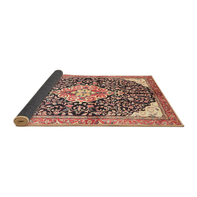 Tapis décoratif noir Carli oriental, Rond 4 pi