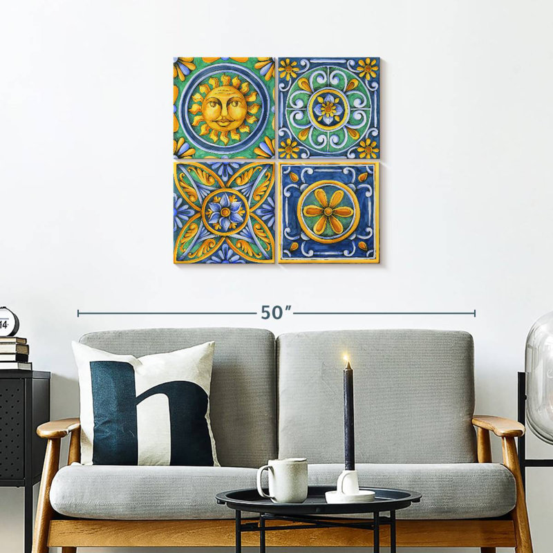Carreaux à motif de fleurs Kerner, H 26 po x l 26 po