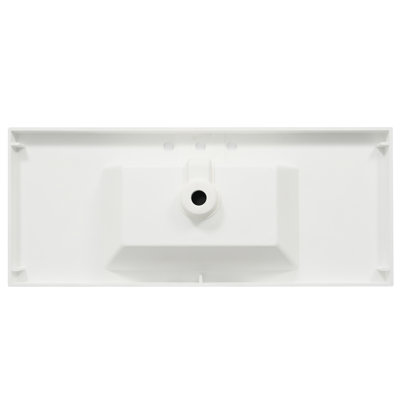 Plateau de meuble-lavabo en résine blanc éclatant, lavabo de 48 po, 3 trous de robinet, rebord plat, facile à nettoyer, durable et durable