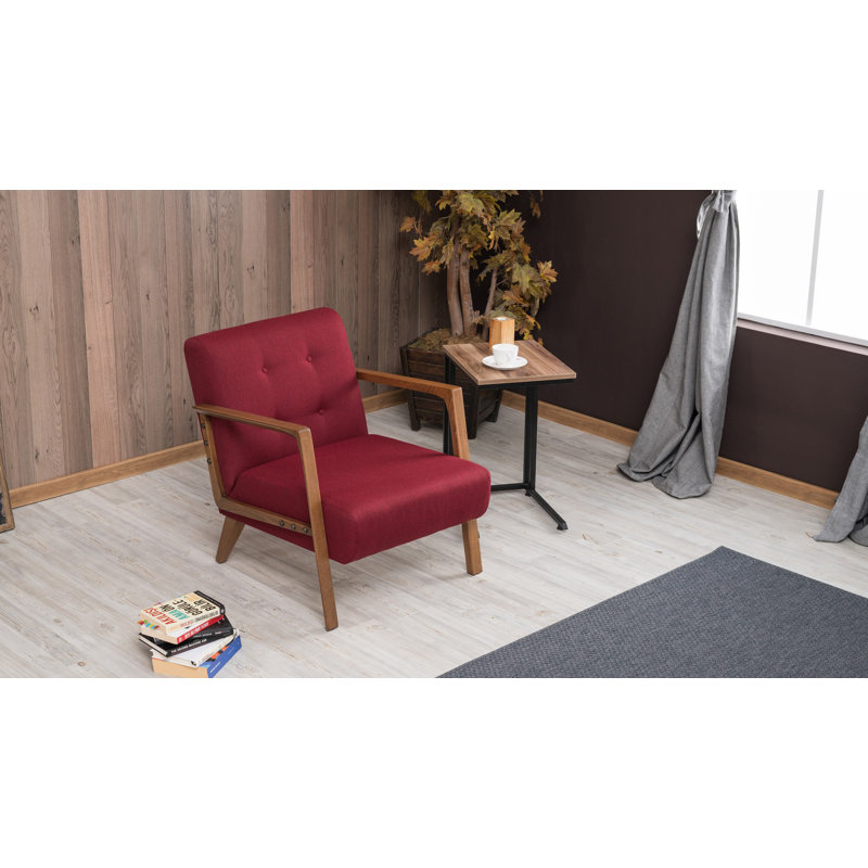 Fauteuil Sigel, 100 % polyester rouge