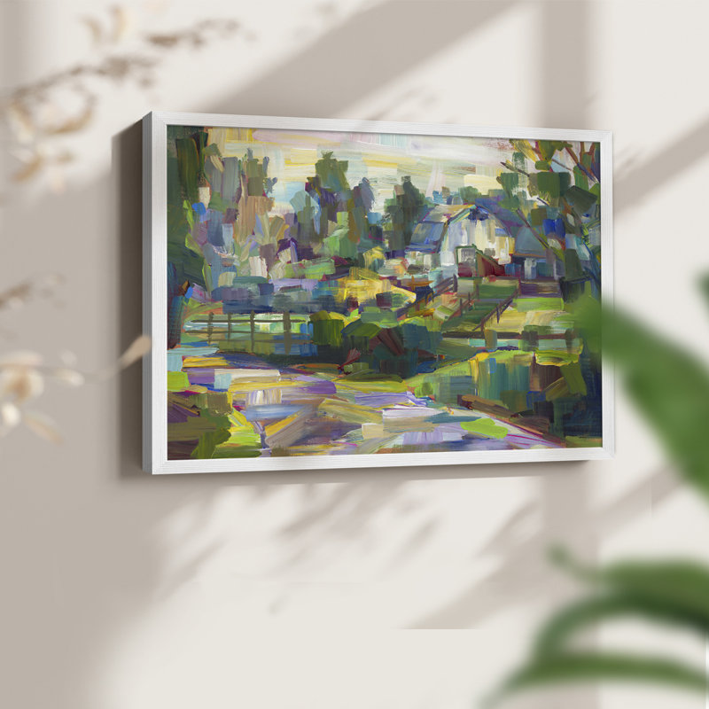 White Barn -Framed Print - Restickable, 22" H x 28" W, White