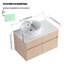 Meuble-lavabo mural 32 po avec plateau en céramique et porte et tiroir à fermeture en douceur Drathe-963953414-963953412