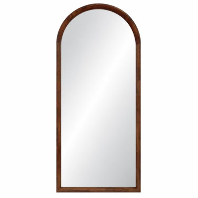 Solid Wood Frame Oval Leaning Mirror