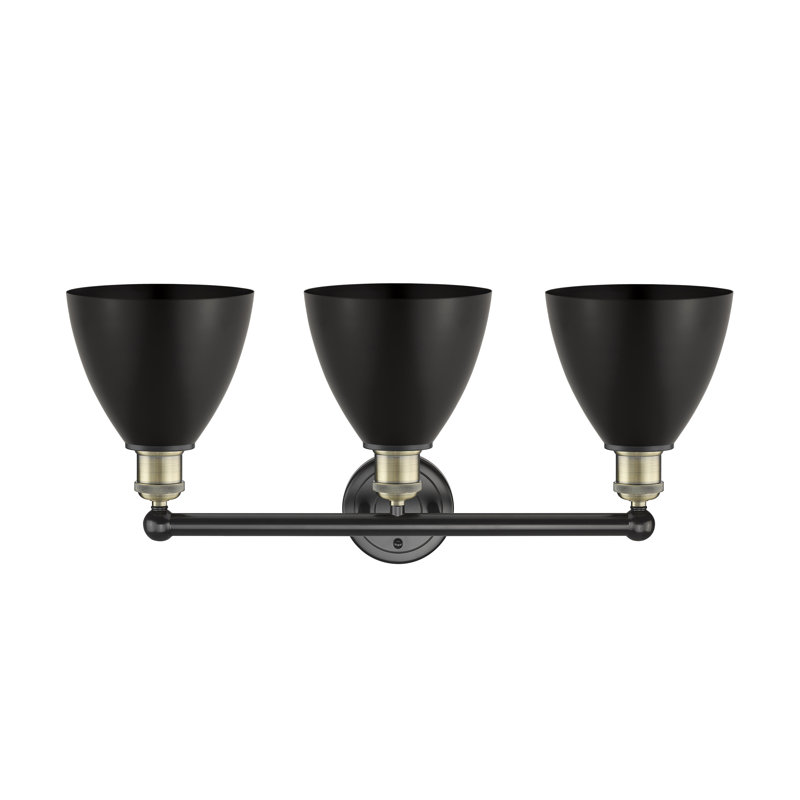 Éclairage pour meuble-lavabo 3 lumières Arpita, Laiton antique noir, Noir mat