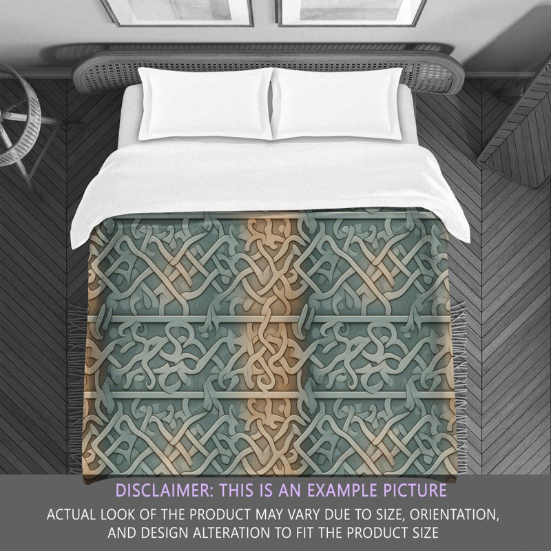 Celtic Knot Blue Microfiber Comforter, King Comforter