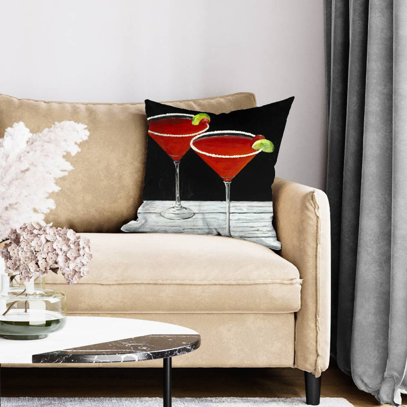 Cosmopolitan drink - 20"x20" Throw pillow - Poly twill - Print on demand