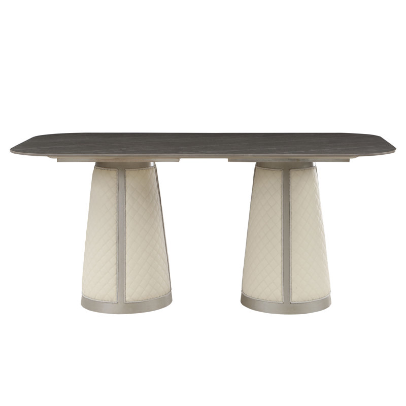 Dining Table, Sintered Stone Top & Champagne Finish