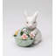 Lapin avec panier de fleurs