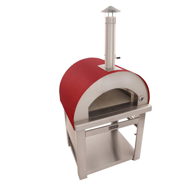 Outdoor Wood-Fired Pizza Oven, Red