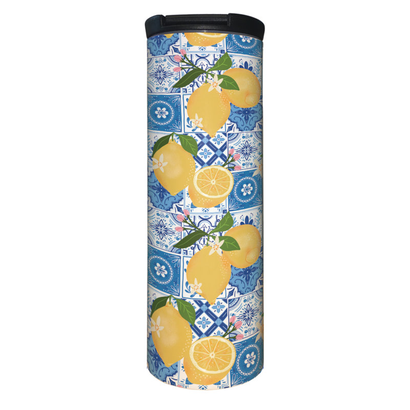 Summer Citron 17 oz. Verre en acier inoxydable avec couvercle