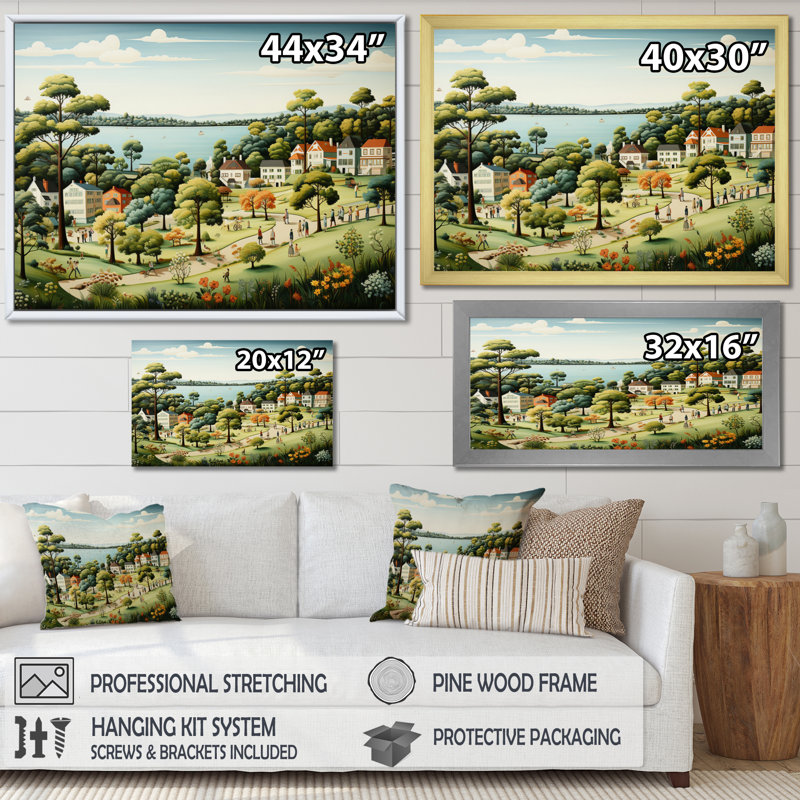 Country clubs croquet garden II - Architecture, art mural sur toile, H 34 po x l 44 po x P 1,5 po, Toile tendue