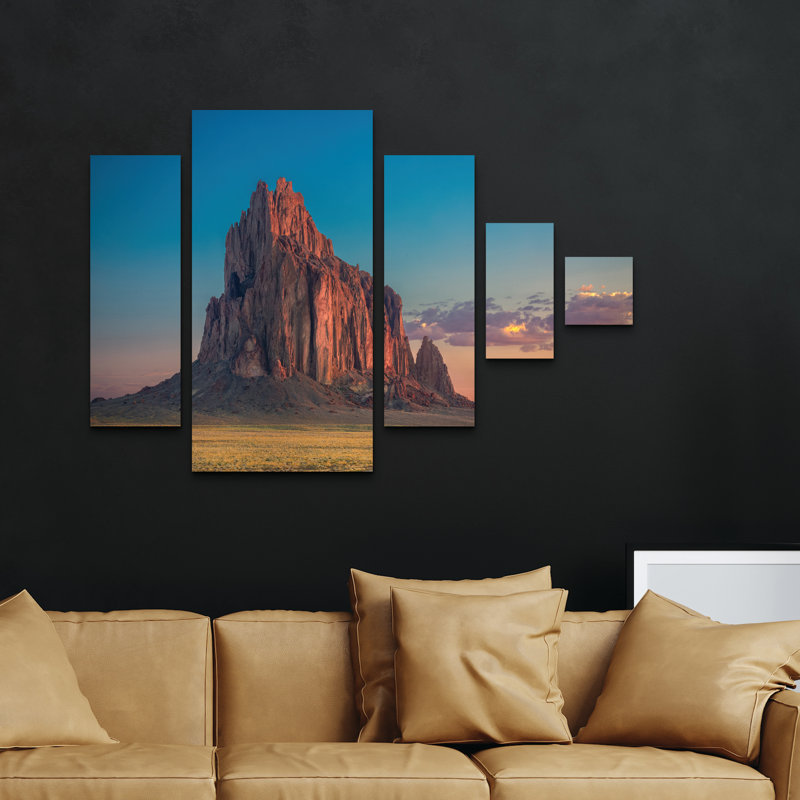 Ensemble de 5 panneaux d'art mural - "Morning Glory On Tse Bit Ai", art mural sur toile pour le salon, la chambre à coucher ou le bureau 
