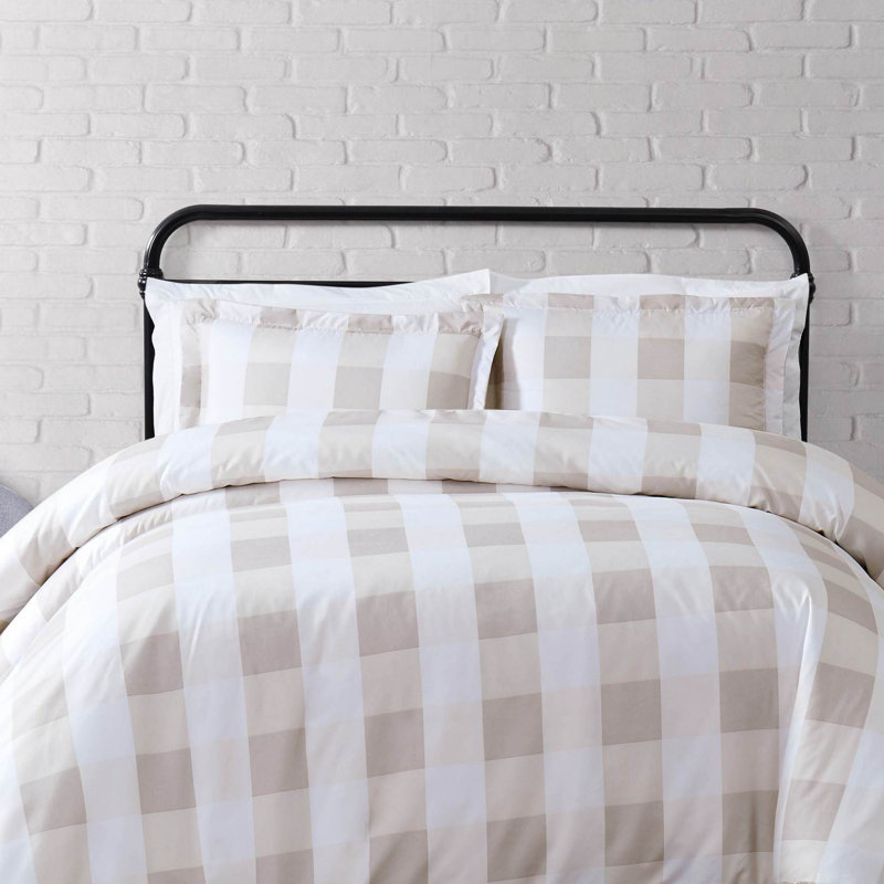 Ensemble de housse de couette en microfibre Buffalo, Housse de couette très grand + 2 taies décoratives, Kaki