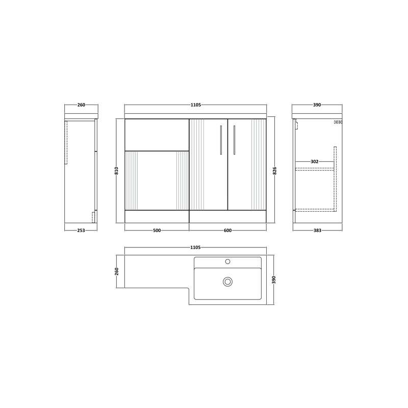 1105 mm Bathroom Vanity