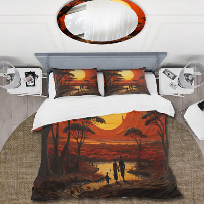 African Tribal Eternity II - African Tribal Duvet Cover Set - Microfiber Polyester