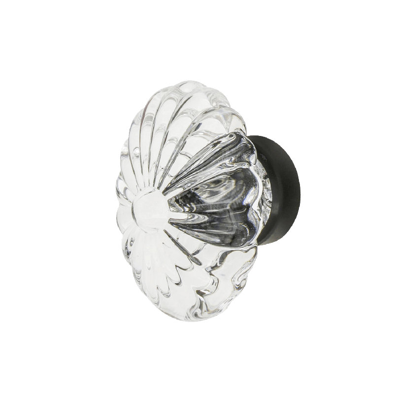 Oval Fluted Crystal 1 3/4" Cabinet Knob, Timeless Bronze