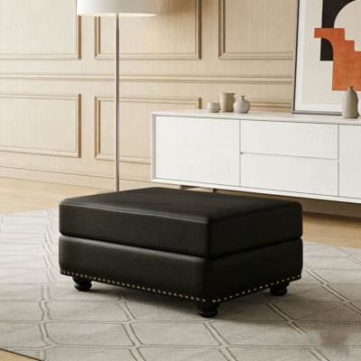 Faux Leather Ottoman