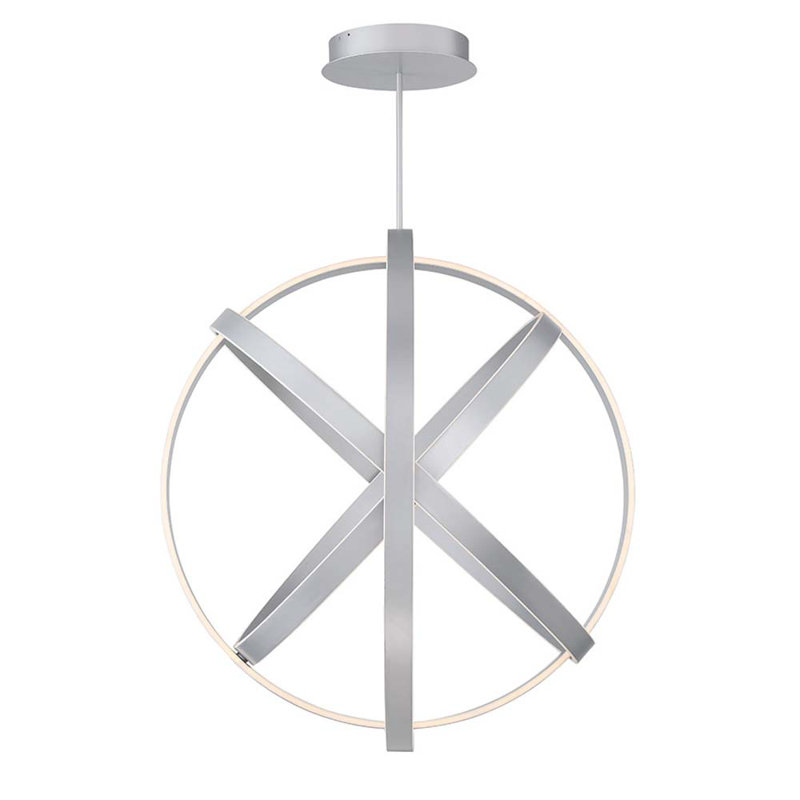 Kinetic 1-Light Globe Chandelier, 38" H x 38" W x 38" D, Titanium