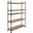 Industrial Style Bookshelf With Ample Storage Space And 4 Tier Wooden Shelves In Black Oak Stylish Rectangular Metal Frame Of For