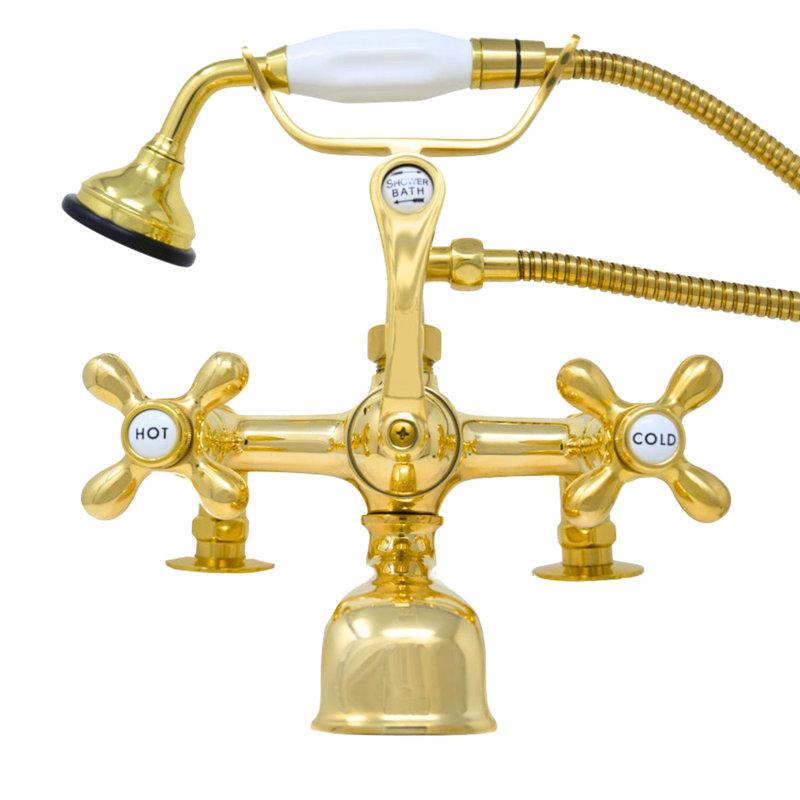 Robinet de baignoire à fixation sur comptoir British Téléphone (P0341) par Strom Living, Laiton poli non laqué