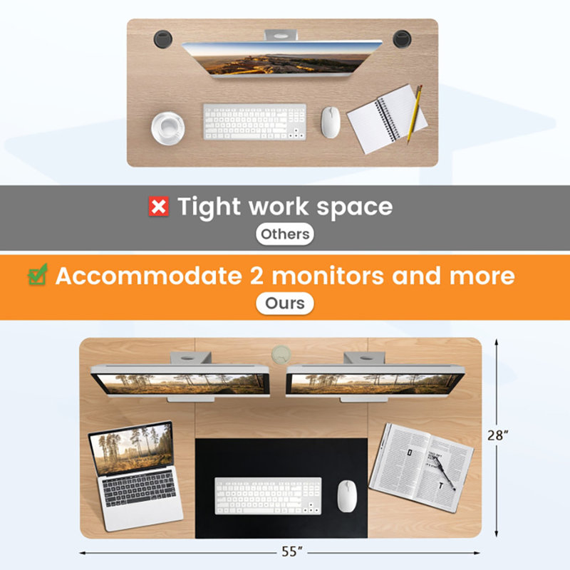 Kingsten Adjustable Metal Base Standing Desk
