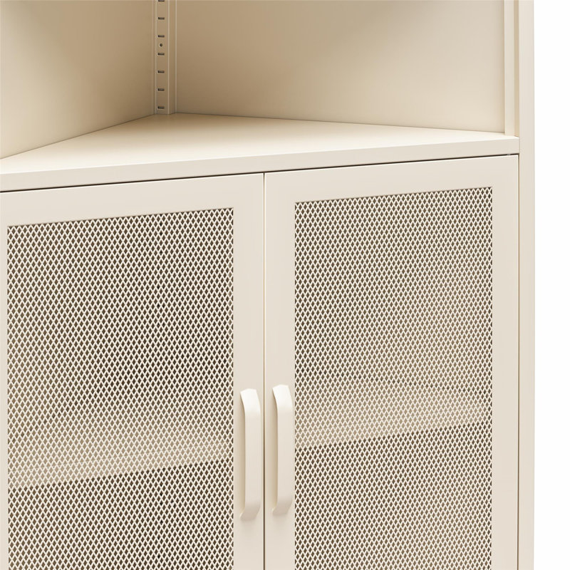 Channing Corner Storage Cabinet with 2 Doors, Parchment