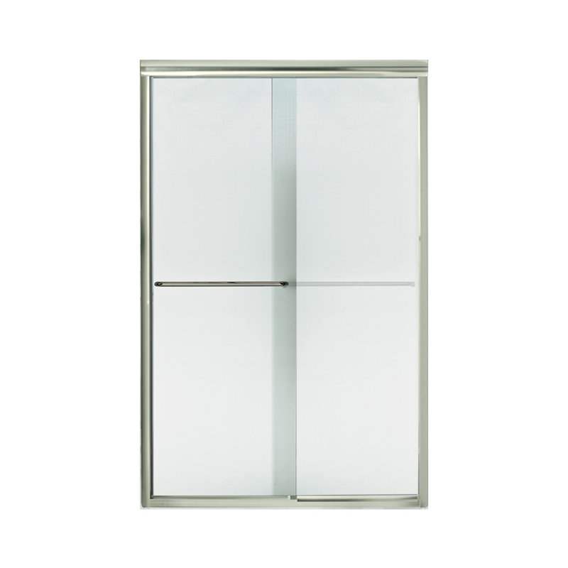 Finesse 47.63" x 70.06" Bypass Frameless Shower Door, Nickel