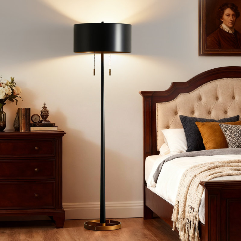 60" 2-Light Traditional Floor Lamp With Dual Pull Chains – Ideal For Bedroom, Office, Nursery, Reading Nook
