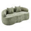Canapé courbé vert avec accoudoir rond, canapé à compression avec 2 coussins, canapé crème pour petit espace, salon, chambre à coucher, sans assemblage