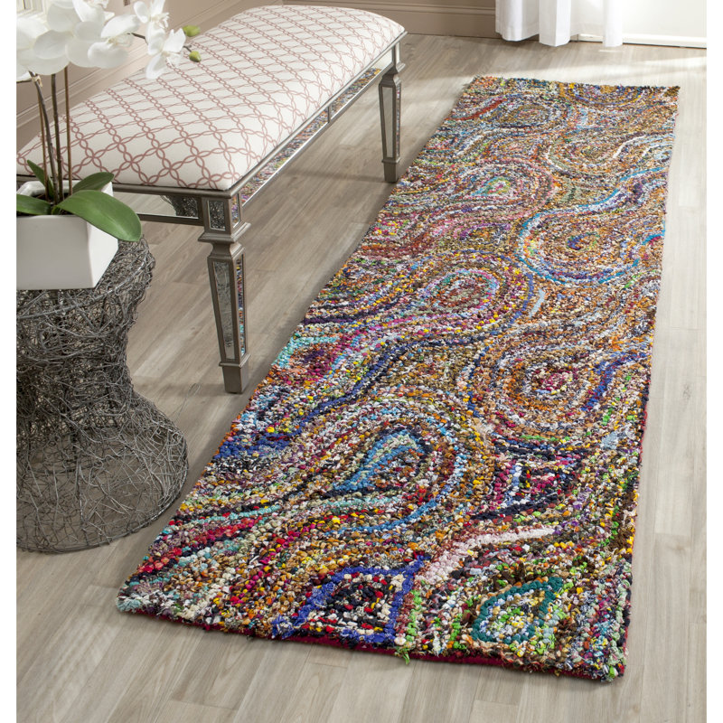 Hanningt Hand Tufted Cotton Abstract Rug, Runner 2'3" x 9'