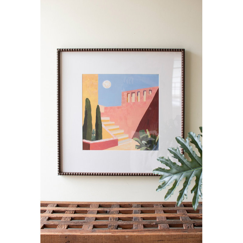 Décoration murale encadrée en bois «Desert»