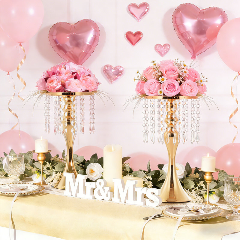2PCS Vases for Centerpieces, Flower Arrangement Stand, Wedding Centerpieces for Tables, Tall Metal Flower Vase Holders for Wedding, Event, Reception, Birthday, Home Decor